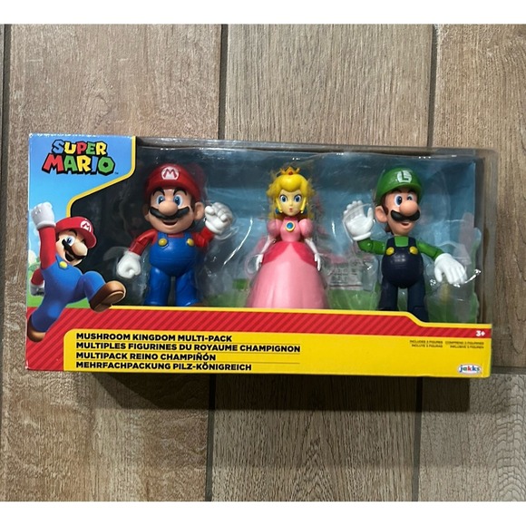 Jakks Pacific Other - SUPER MARIO Nintendo Mushroom Kingdom Multi-Pack Mario Peach Luigi
